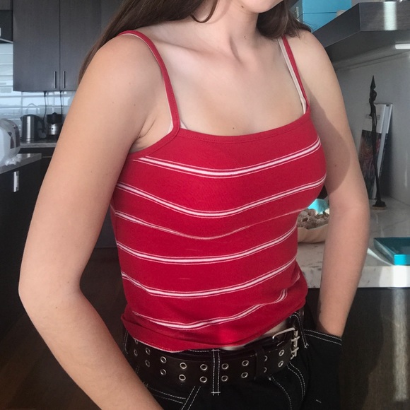 Brandy Melville Tops - red and white striped brandy tank